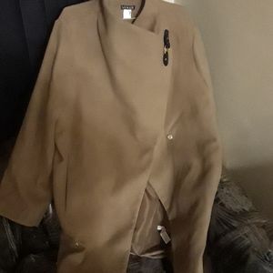 Tan wool plus size coat